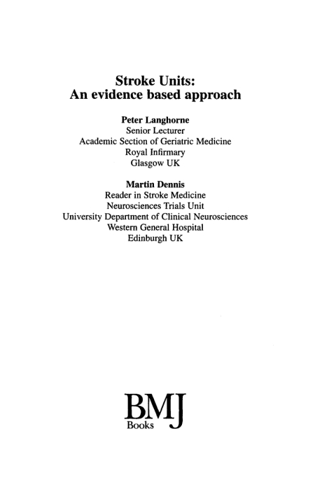 Cover image for book Stroke Units