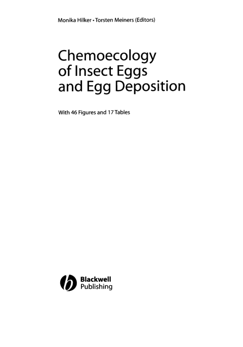 Cover image for book Chemoecology of Insect Eggs and Egg Deposition
