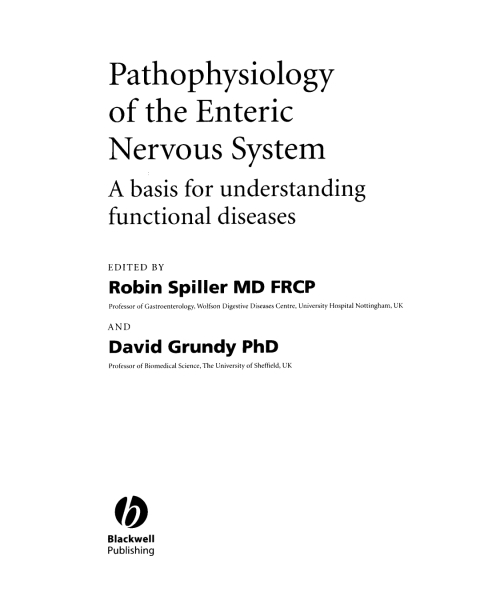 Cover image for book Pathophysiology of the Enteric Nervous System