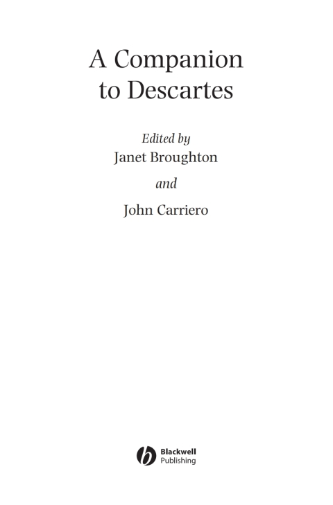 Cover image for book A Companion to Descartes