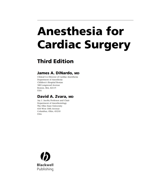 Cover image for book Anesthesia for Cardiac Surgery