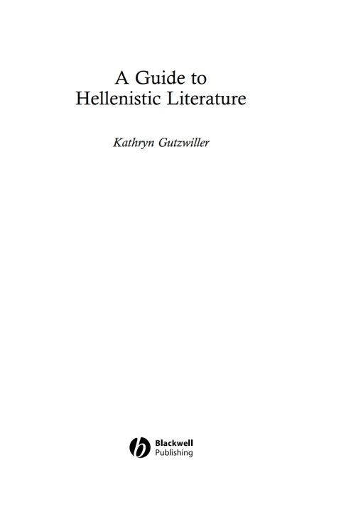 Cover image for book A Guide to Hellenistic Literature