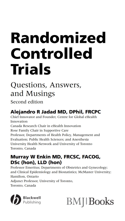 Cover image for book Randomized Controlled Trials