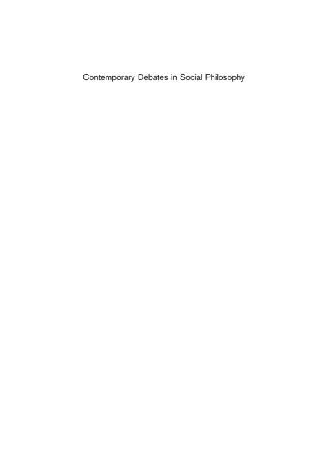 Cover image for book Contemporary Debates in Social Philosophy