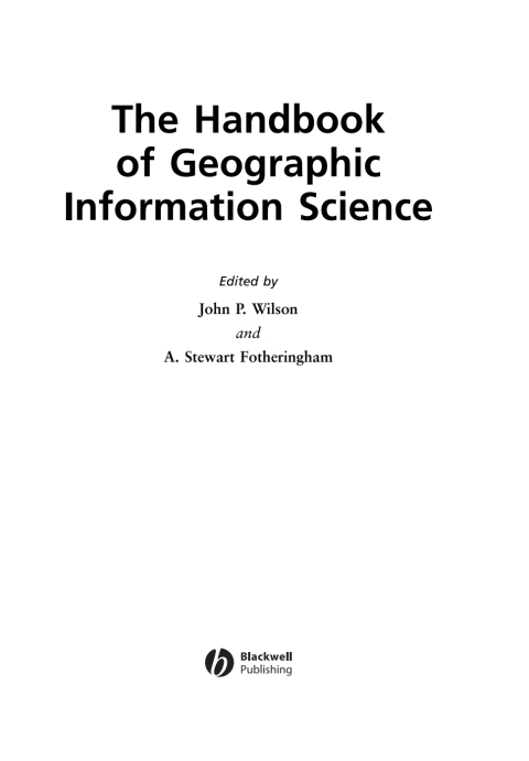 The Handbook of Geographic Information Science 
