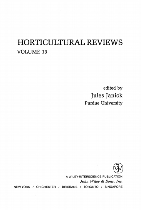 Cover image for book Horticultural Reviews