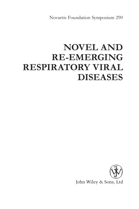 Cover image for book Novel and Re-emerging Respiratory Viral Diseases