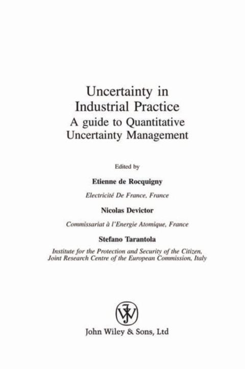 Cover image for book Uncertainty in Industrial Practice
