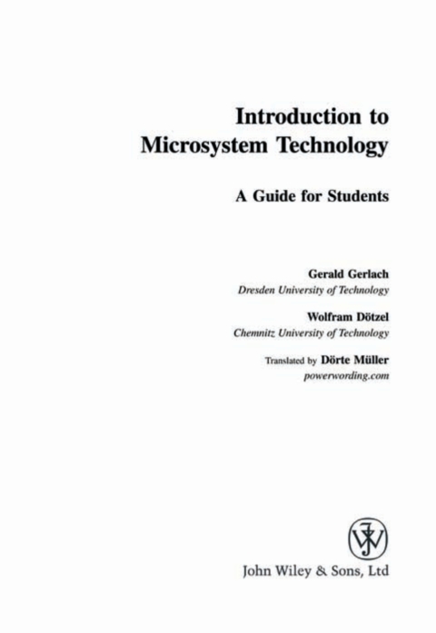 Cover image for book Introduction to Microsystem Technology: A Guide for Students