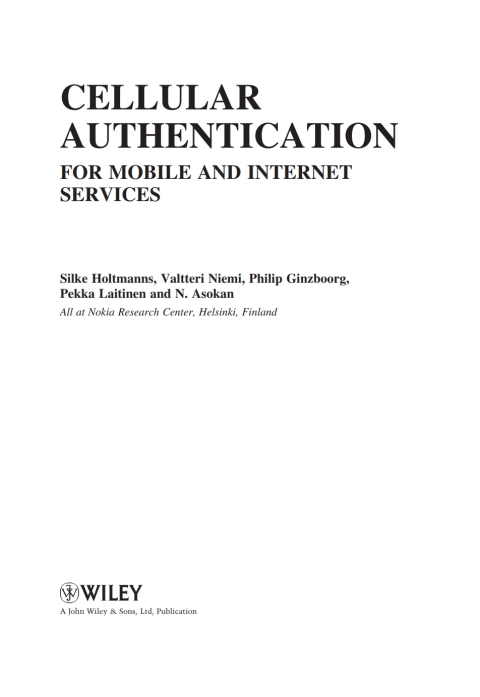Cover image for book Cellular Authentication for Mobile and Internet Services