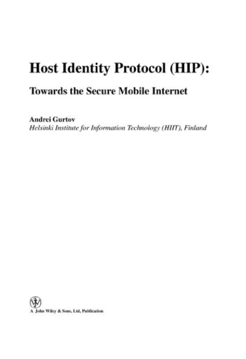 Cover image for book Host Identity Protocol (HIP)
