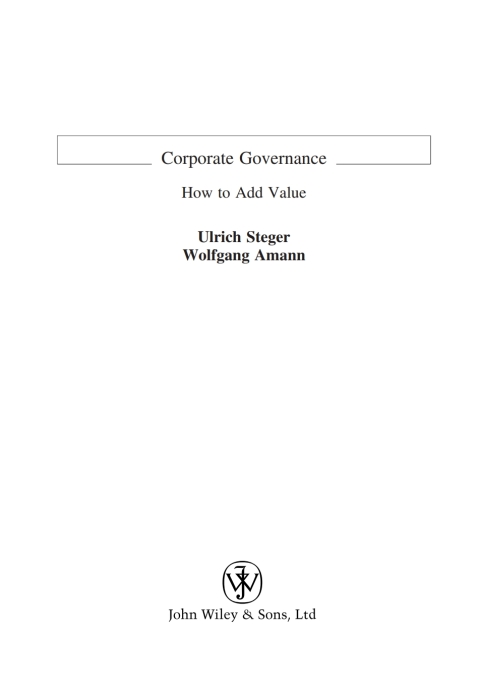 Corporate Governance: How to Add Value 