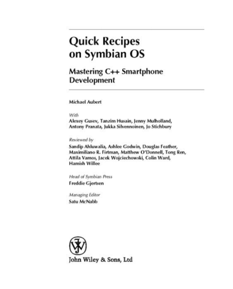 Cover image for book Quick Recipes on Symbian OS
