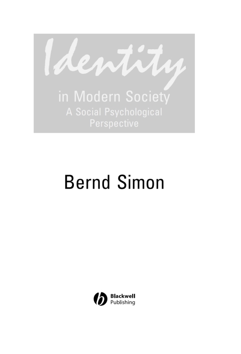 Cover image for book Identity in Modern Society
