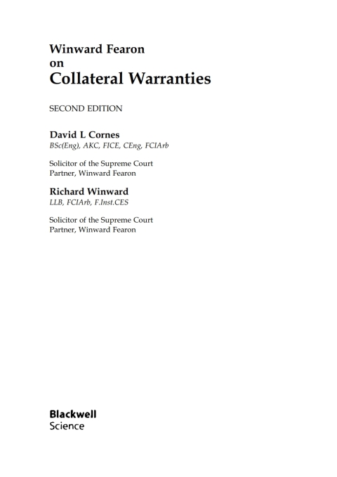 Cover image for book Winward Fearon on Collateral Warranties