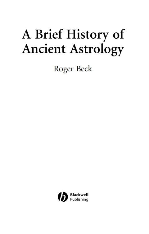 Cover image for book A Brief History of Ancient Astrology