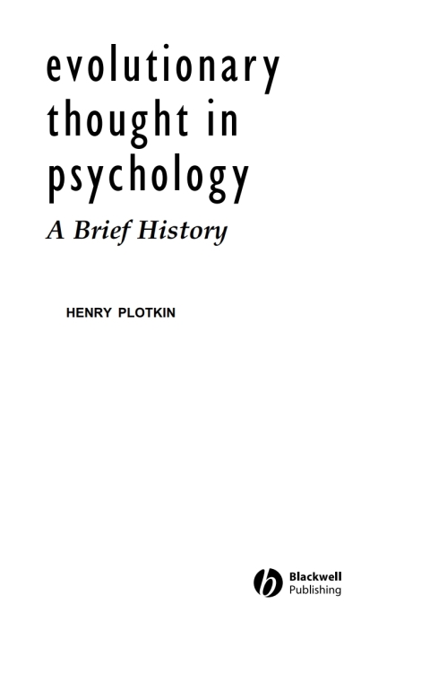 Cover image for book Evolutionary Thought in Psychology