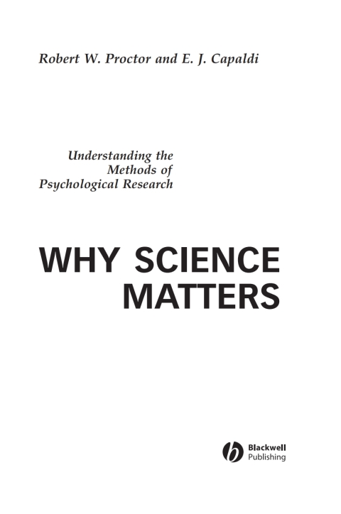 Cover image for book Why Science Matters