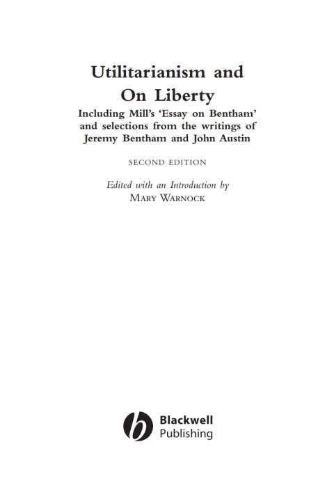 Cover image for book Utilitarianism and On Liberty