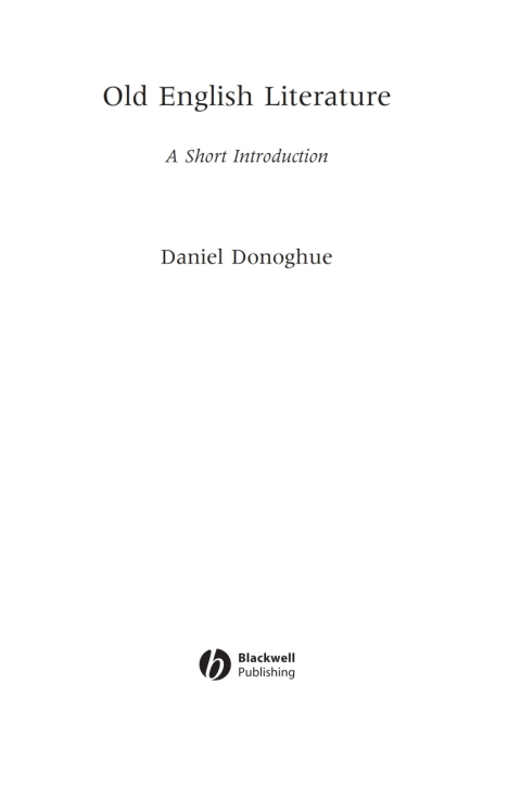 Cover image for book Old English Literature