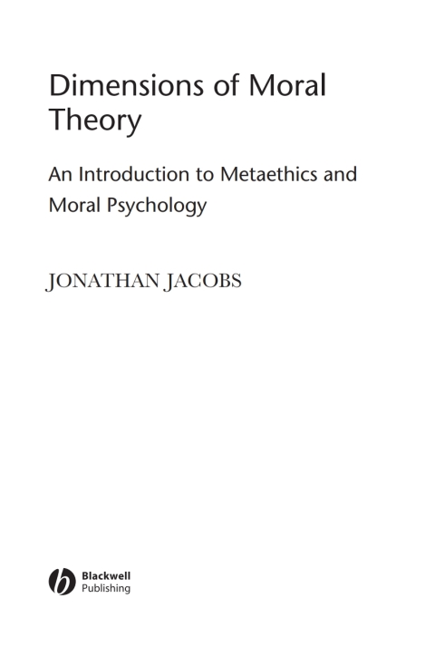 Cover image for book Dimensions of Moral Theory