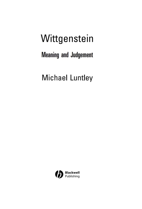 Cover image for book Wittgenstein