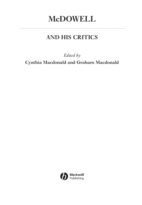 Cover image for book McDowell and His Critics