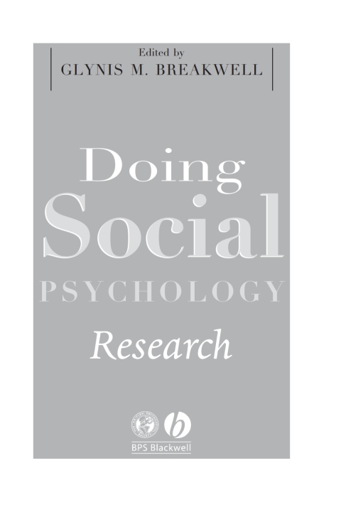 Cover image for book Doing Social Psychology Research