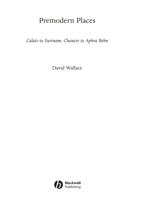 Cover image for book Premodern Places