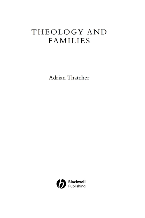 Cover image for book Theology and Families