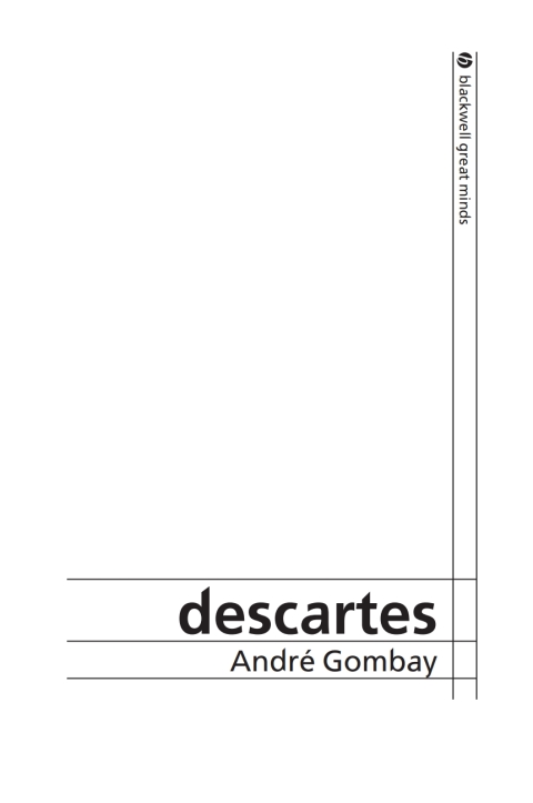 Cover image for book Descartes