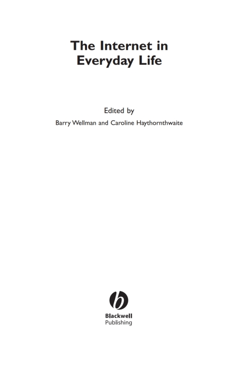 Cover image for book The Internet in Everyday Life
