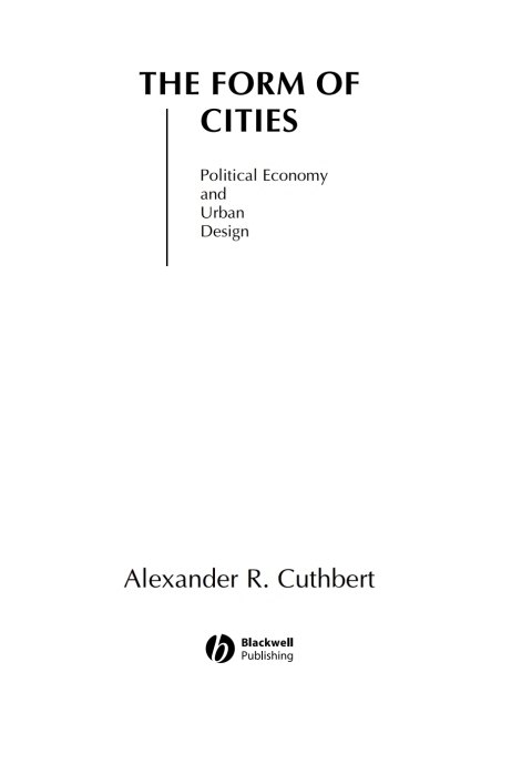 Cover image for book The Form of Cities