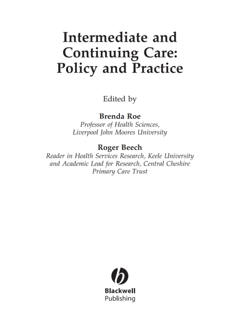 Cover image for book Intermediate and Continuing Care