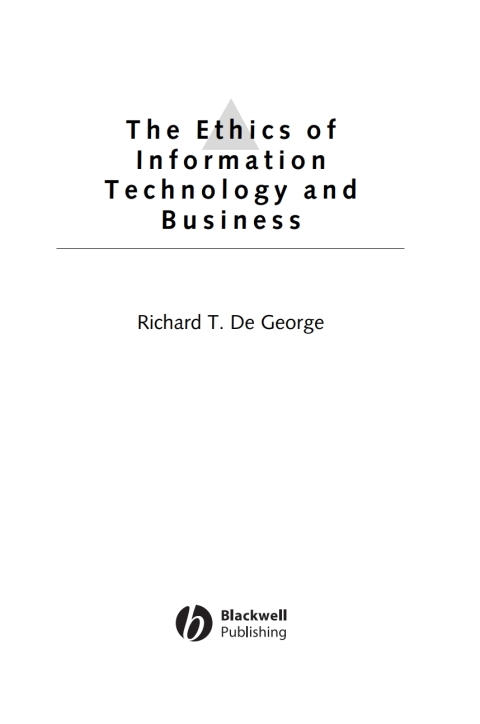 Cover image for book The Ethics of Information Technology and Business
