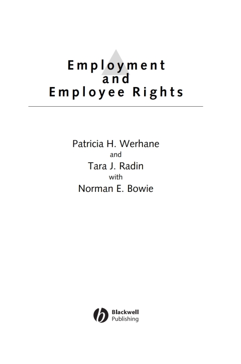 Cover image for book Employment and Employee Rights