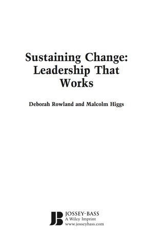 Sustaining Change: Leadership That Works