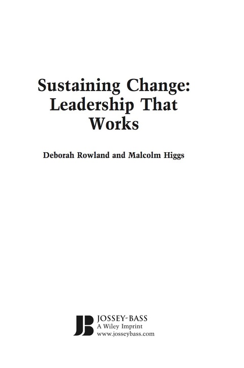 Cover image for book Sustaining Change: Leadership That Works