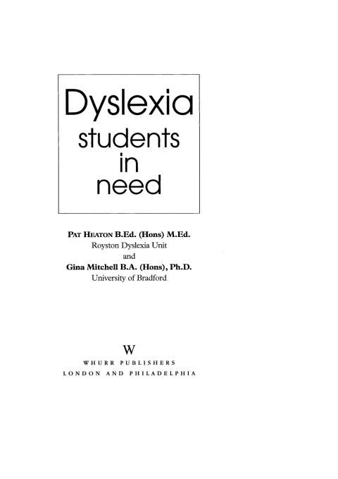 Cover image for book Dyslexia