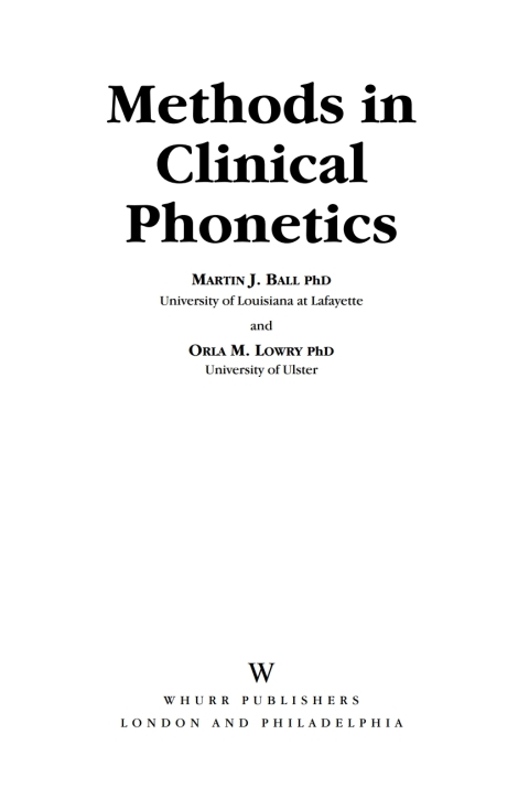 Methods in Clinical Phonetics