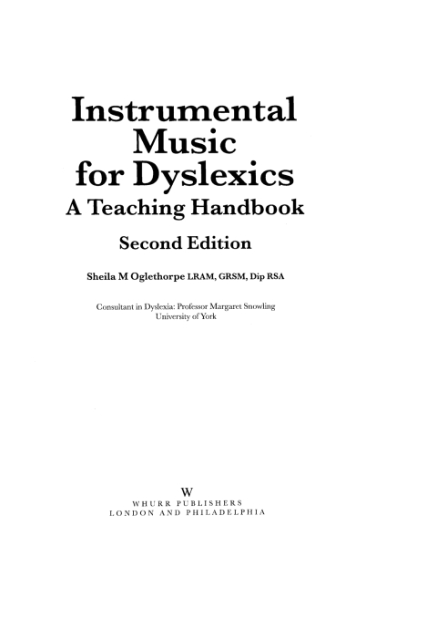 Cover image for book Instrumental Music for Dyslexics