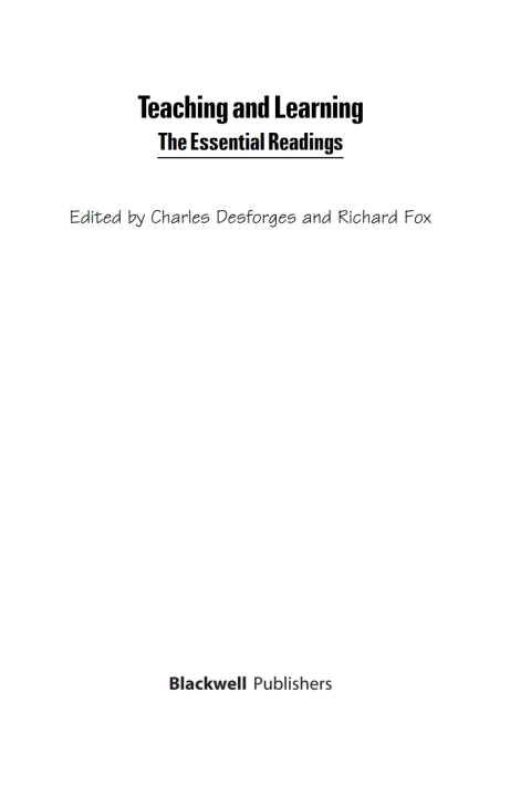 Cover image for book Teaching and Learning