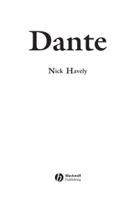 صورة الغلاف: Dante 1st edition 9780631228530