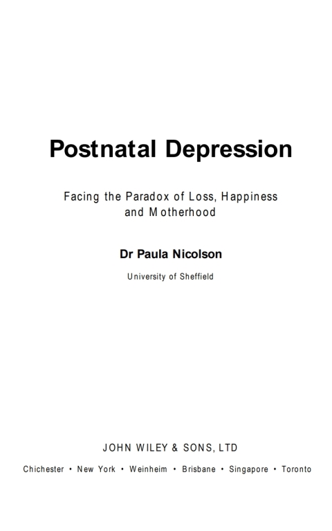 Cover image for book Postnatal Depression