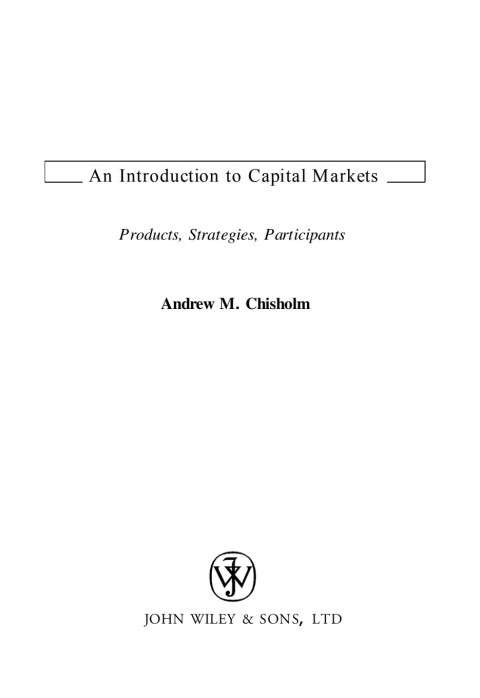 Cover image for book An Introduction to Capital Markets