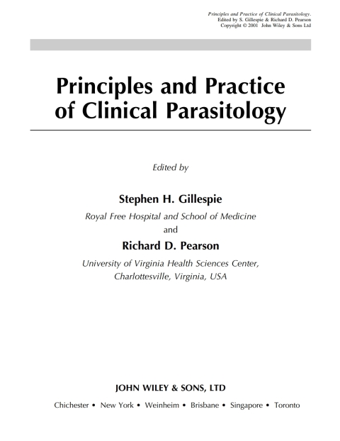 Cover image for book Principles and Practice of Clinical Parasitology