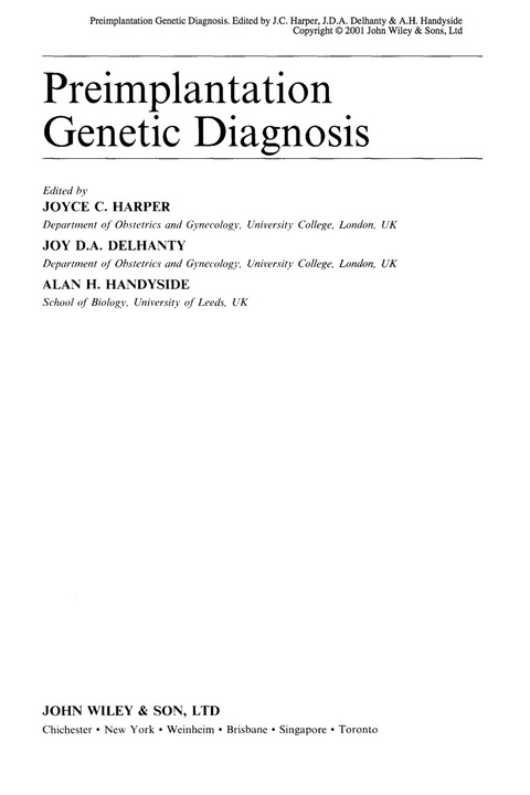 Cover image for book Preimplantation Genetic Diagnosis