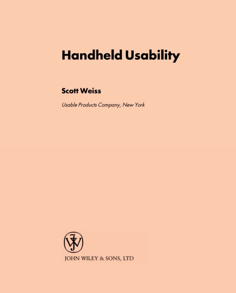 Cover image for book Handheld Usability