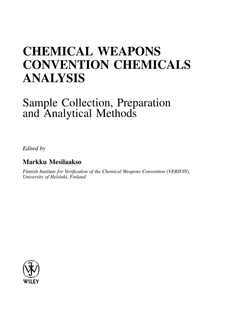 Cover image for book Chemical Weapons Convention Chemicals Analysis