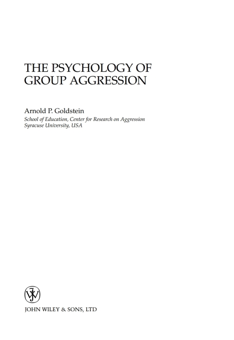 Cover image for book The Psychology of Group Aggression